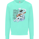 Sitting Smoking Weed Feeling High Cannabis Mens Sweatshirt Jumper Peppermint