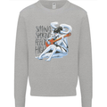 Sitting Smoking Weed Feeling High Cannabis Mens Sweatshirt Jumper Sports Grey