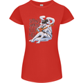 Sitting Smoking Weed Feeling High Cannabis Womens Petite Cut T-Shirt Red