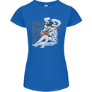 Sitting Smoking Weed Feeling High Cannabis Womens Petite Cut T-Shirt Royal Blue