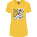 Sitting Smoking Weed Feeling High Cannabis Womens Wider Cut T-Shirt Yellow