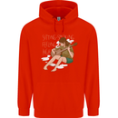 Sitting Smoking Weed Feeling High Drugs Childrens Kids Hoodie Bright Red