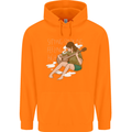 Sitting Smoking Weed Feeling High Drugs Childrens Kids Hoodie Orange