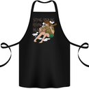 Sitting Smoking Weed Feeling High Drugs Cotton Apron 100% Organic Black