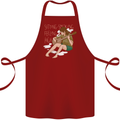 Sitting Smoking Weed Feeling High Drugs Cotton Apron 100% Organic Maroon