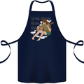 Sitting Smoking Weed Feeling High Drugs Cotton Apron 100% Organic Navy Blue