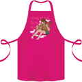 Sitting Smoking Weed Feeling High Drugs Cotton Apron 100% Organic Pink