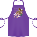 Sitting Smoking Weed Feeling High Drugs Cotton Apron 100% Organic Purple