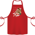 Sitting Smoking Weed Feeling High Drugs Cotton Apron 100% Organic Red