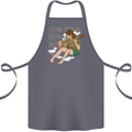 Sitting Smoking Weed Feeling High Drugs Cotton Apron 100% Organic Steel