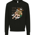 Sitting Smoking Weed Feeling High Drugs Kids Sweatshirt Jumper Black