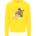 Sitting Smoking Weed Feeling High Drugs Kids Sweatshirt Jumper Yellow