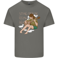 Sitting Smoking Weed Feeling High Drugs Kids T-Shirt Childrens Charcoal