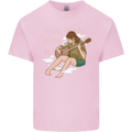 Sitting Smoking Weed Feeling High Drugs Kids T-Shirt Childrens Light Pink