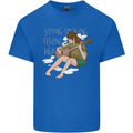 Sitting Smoking Weed Feeling High Drugs Kids T-Shirt Childrens Royal Blue