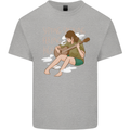 Sitting Smoking Weed Feeling High Drugs Kids T-Shirt Childrens Sports Grey