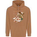 Sitting Smoking Weed Feeling High Drugs Mens 80% Cotton Hoodie Caramel Latte