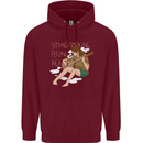 Sitting Smoking Weed Feeling High Drugs Mens 80% Cotton Hoodie Maroon
