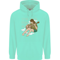 Sitting Smoking Weed Feeling High Drugs Mens 80% Cotton Hoodie Peppermint
