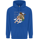 Sitting Smoking Weed Feeling High Drugs Mens 80% Cotton Hoodie Royal Blue