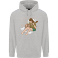 Sitting Smoking Weed Feeling High Drugs Mens 80% Cotton Hoodie Sports Grey