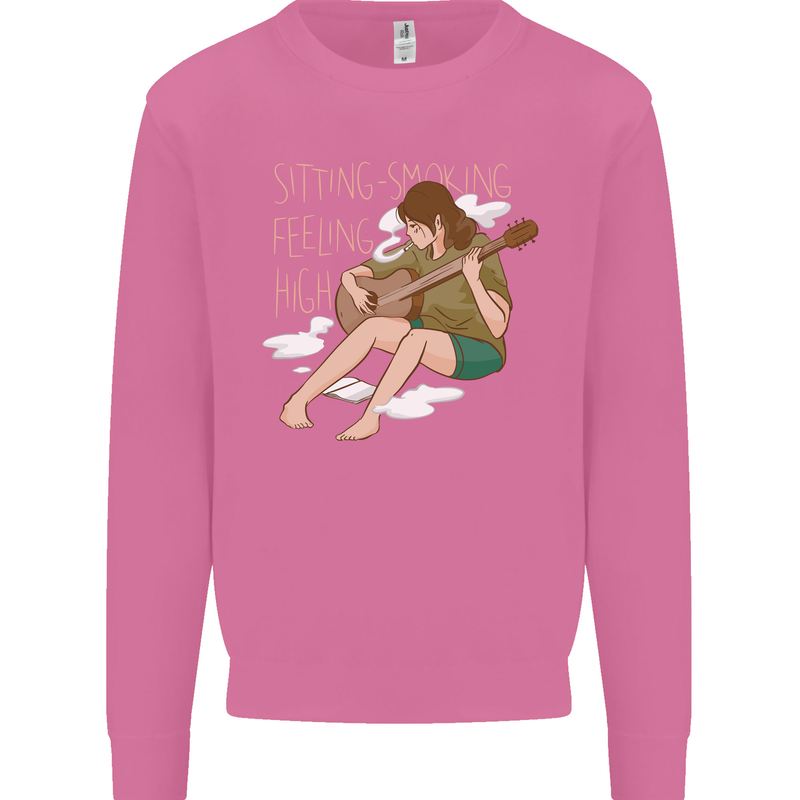 Sitting Smoking Weed Feeling High Drugs Mens Sweatshirt Jumper Azalea