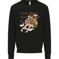 Sitting Smoking Weed Feeling High Drugs Mens Sweatshirt Jumper Black