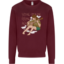 Sitting Smoking Weed Feeling High Drugs Mens Sweatshirt Jumper Maroon