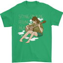 Sitting Smoking Weed Feeling High Drugs Mens T-Shirt 100% Cotton Irish Green