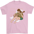 Sitting Smoking Weed Feeling High Drugs Mens T-Shirt 100% Cotton Light Pink