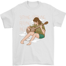 Sitting Smoking Weed Feeling High Drugs Mens T-Shirt 100% Cotton White
