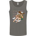 Sitting Smoking Weed Feeling High Drugs Mens Vest Tank Top Charcoal