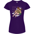 Sitting Smoking Weed Feeling High Drugs Womens Petite Cut T-Shirt Purple