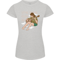 Sitting Smoking Weed Feeling High Drugs Womens Petite Cut T-Shirt Sports Grey