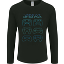 Six Pack Controller Funny Gaming Gamer Mens Long Sleeve T-Shirt Black