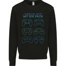 Six Pack Controller Funny Gaming Gamer Mens Sweatshirt Jumper Black