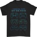 Six Pack Controller Funny Gaming Gamer Mens T-Shirt 100% Cotton Black