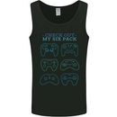 Six Pack Controller Funny Gaming Gamer Mens Vest Tank Top Black