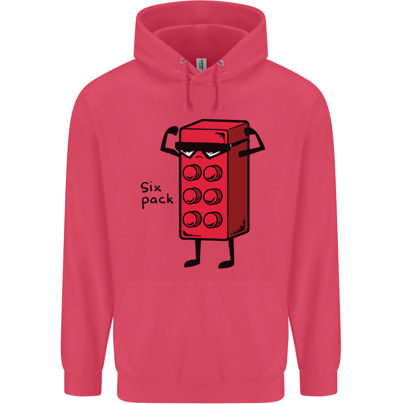 Six Pack Funny Gym Training Top Fat Obese Childrens Kids Hoodie Heliconia