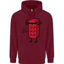 Six Pack Funny Gym Training Top Fat Obese Childrens Kids Hoodie Maroon