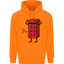 Six Pack Funny Gym Training Top Fat Obese Childrens Kids Hoodie Orange