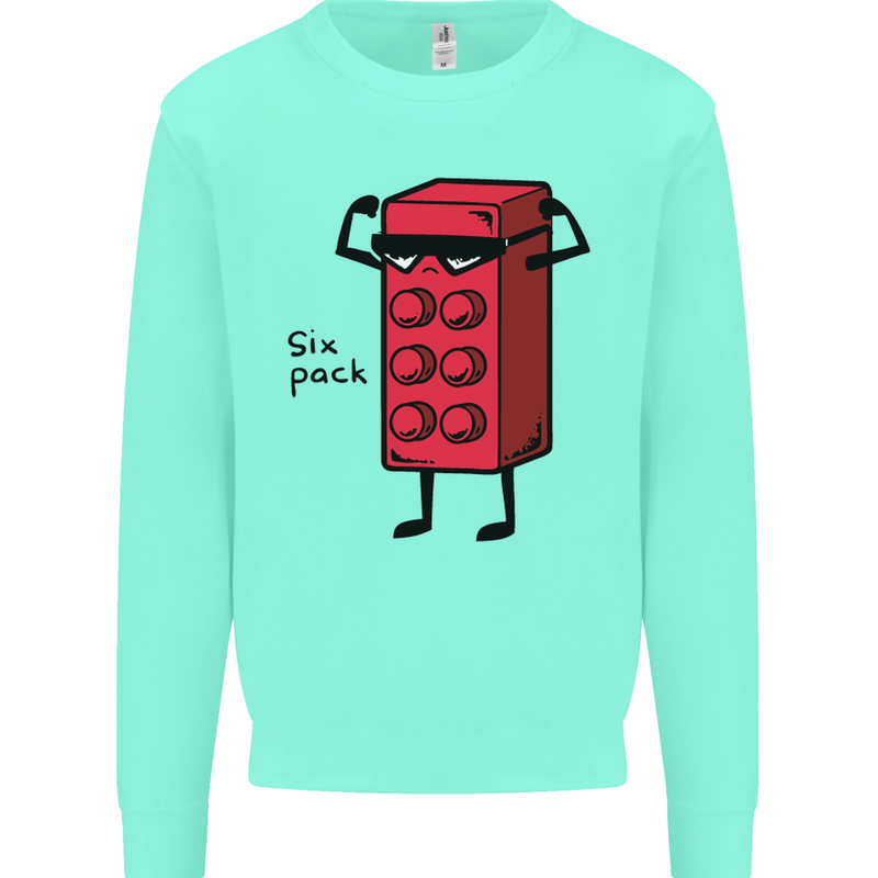 Six Pack Funny Gym Training Top Fat Obese Kids Sweatshirt Jumper Peppermint