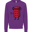 Six Pack Funny Gym Training Top Fat Obese Kids Sweatshirt Jumper Purple