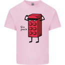 Six Pack Funny Gym Training Top Fat Obese Kids T-Shirt Childrens Light Pink