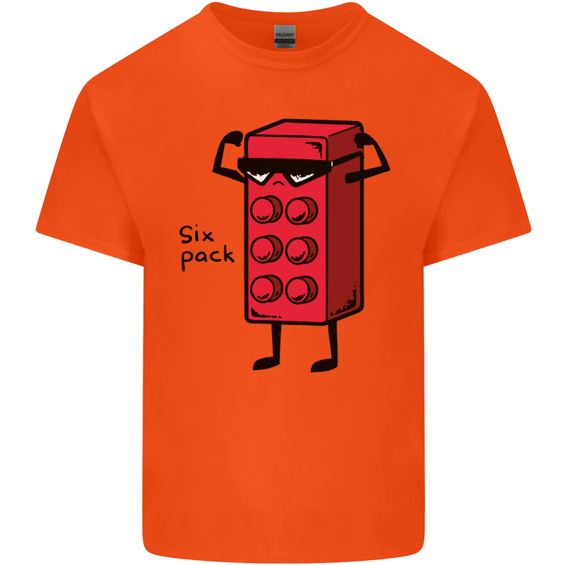 Six Pack Funny Gym Training Top Fat Obese Kids T-Shirt Childrens Orange
