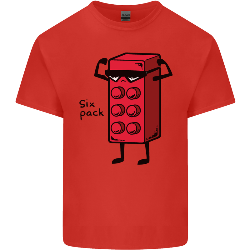 Six Pack Funny Gym Training Top Fat Obese Kids T-Shirt Childrens Red
