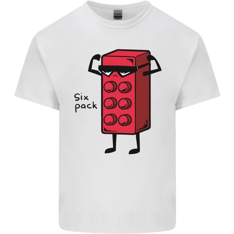 Six Pack Funny Gym Training Top Fat Obese Kids T-Shirt Childrens White