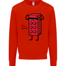 Six Pack Funny Gym Training Top Fat Obese Mens Sweatshirt Jumper Bright Red