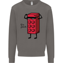 Six Pack Funny Gym Training Top Fat Obese Mens Sweatshirt Jumper Charcoal