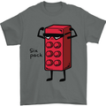 Six Pack Funny Gym Training Top Fat Obese Mens T-Shirt Cotton Gildan Charcoal